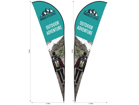 Legend 4m Sublimated Sharkfin Double-Sided Flying  Banner – 1 Complete Unit
